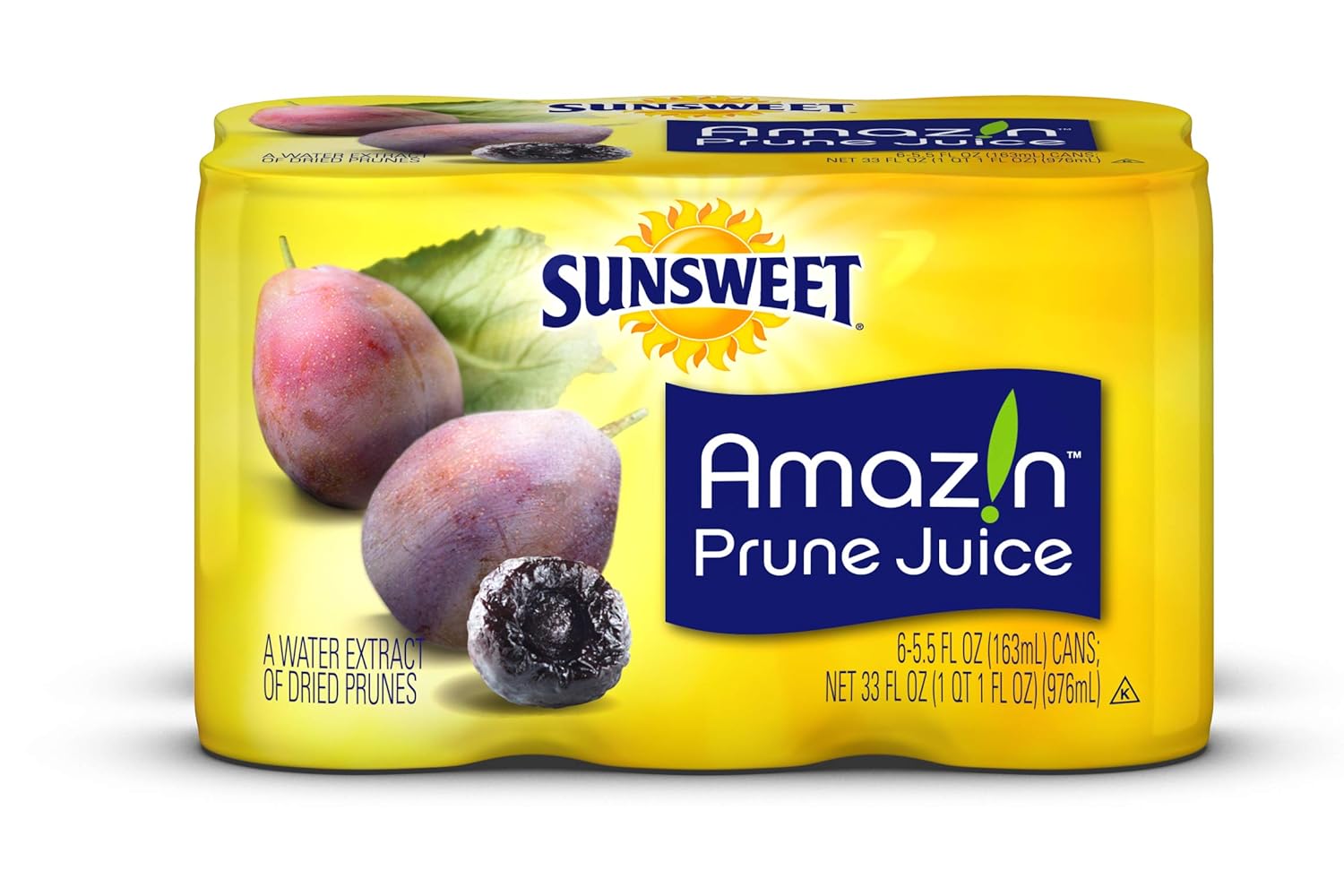 Sunsweet Amazin Prune Juice 4 Pack of 6 cans